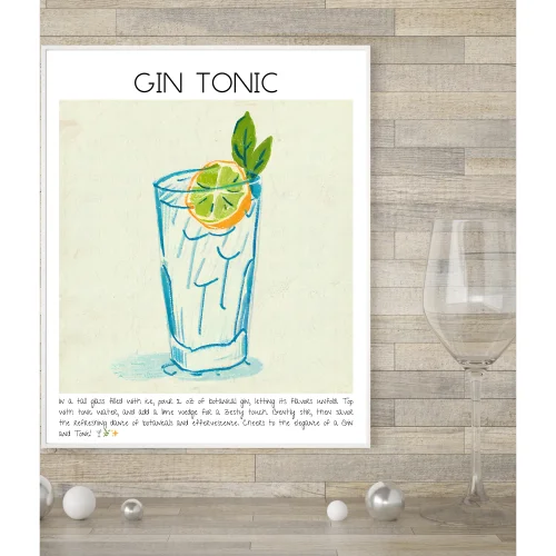 Muff Atelier - Gin Tonic Art Print Poster Bar, Dekor No:1