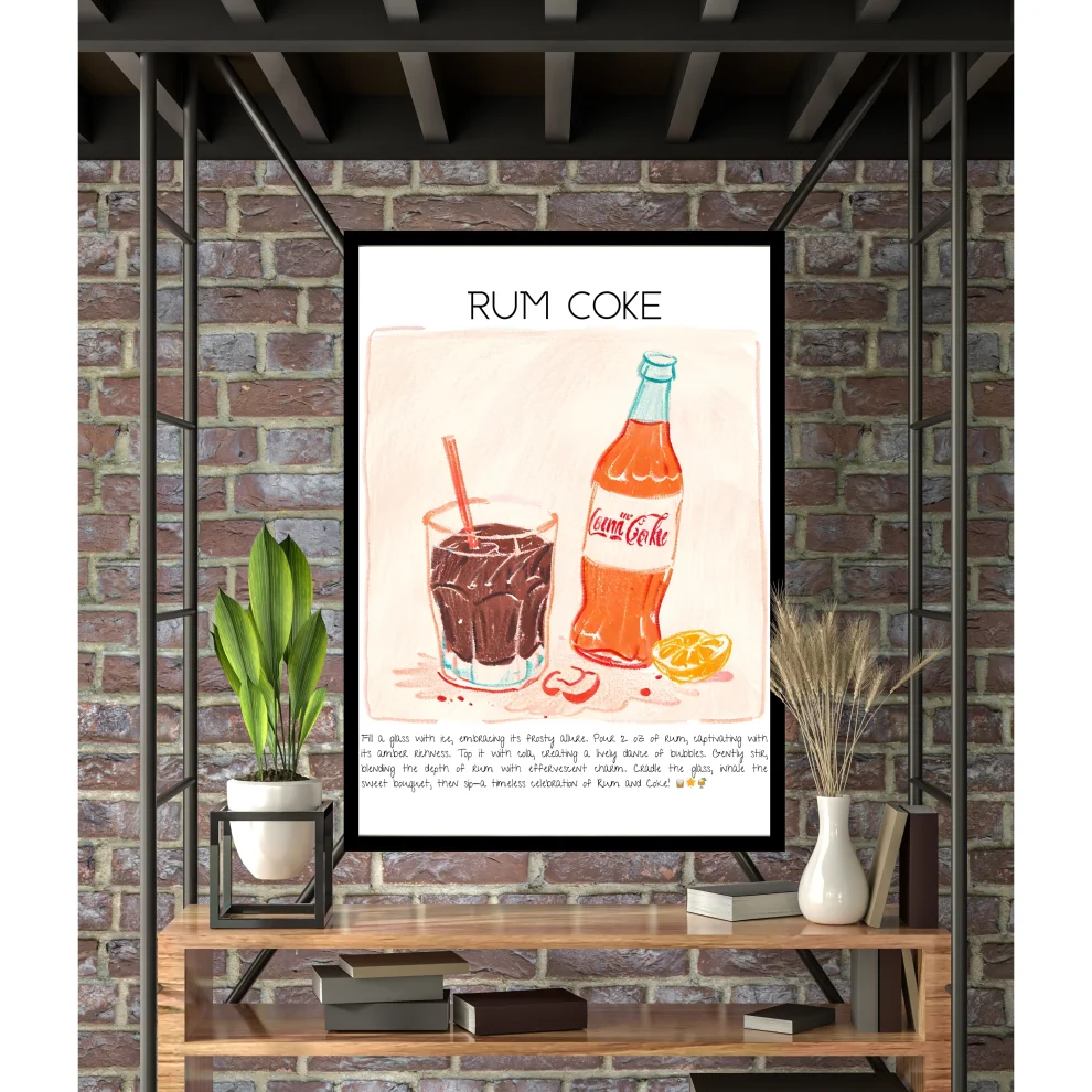 Muff Atelier - Home Wall Decor Rum Coke Art Print Poster No:1