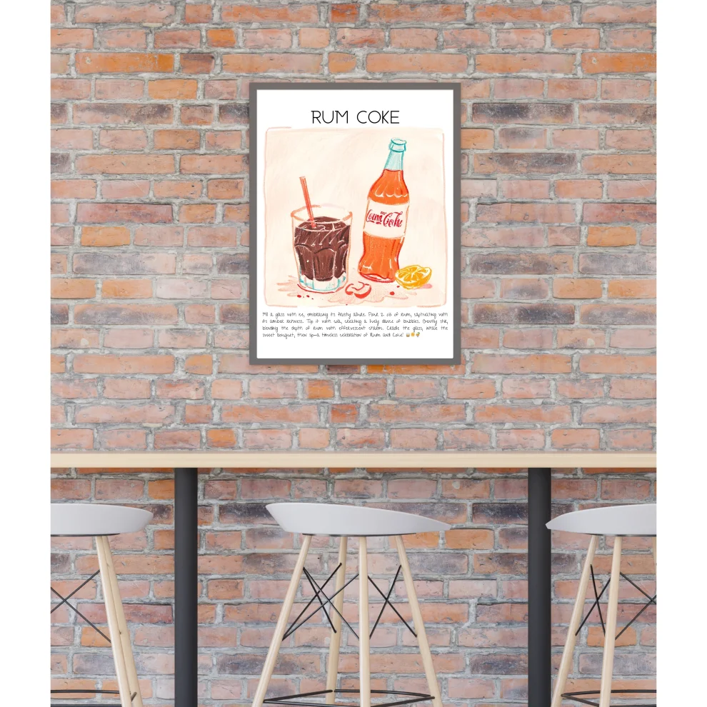 Muff Atelier - Home Wall Decor Rum Coke Art Print Poster No:1
