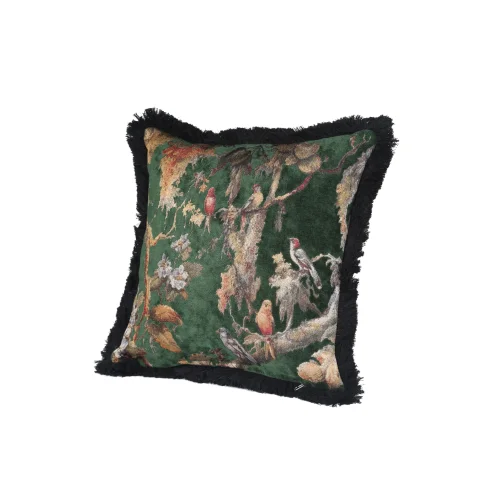 qajaatelier - Bird Embroidered Tassel Pillow