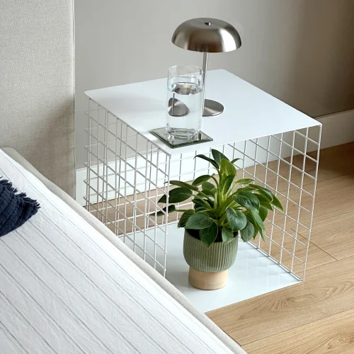 Grid Design - Mesh Side Table/ Wall Shelf