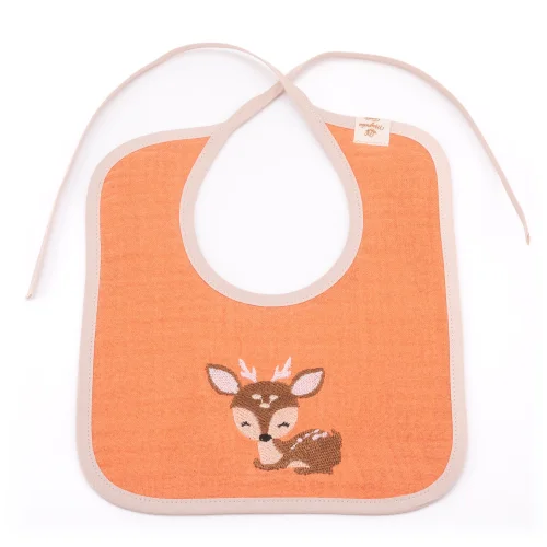 Magnolia Textile - Gazelle Embroidered Muslin Baby Bib