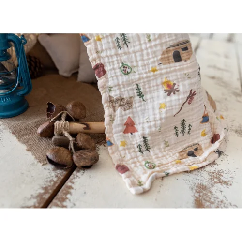 Boia Living - Little Camper Muslin Blanket