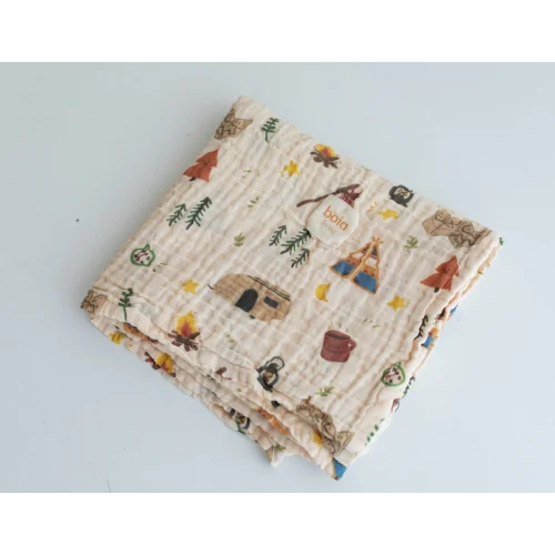 Boia Living - Little Camper Muslin Blanket