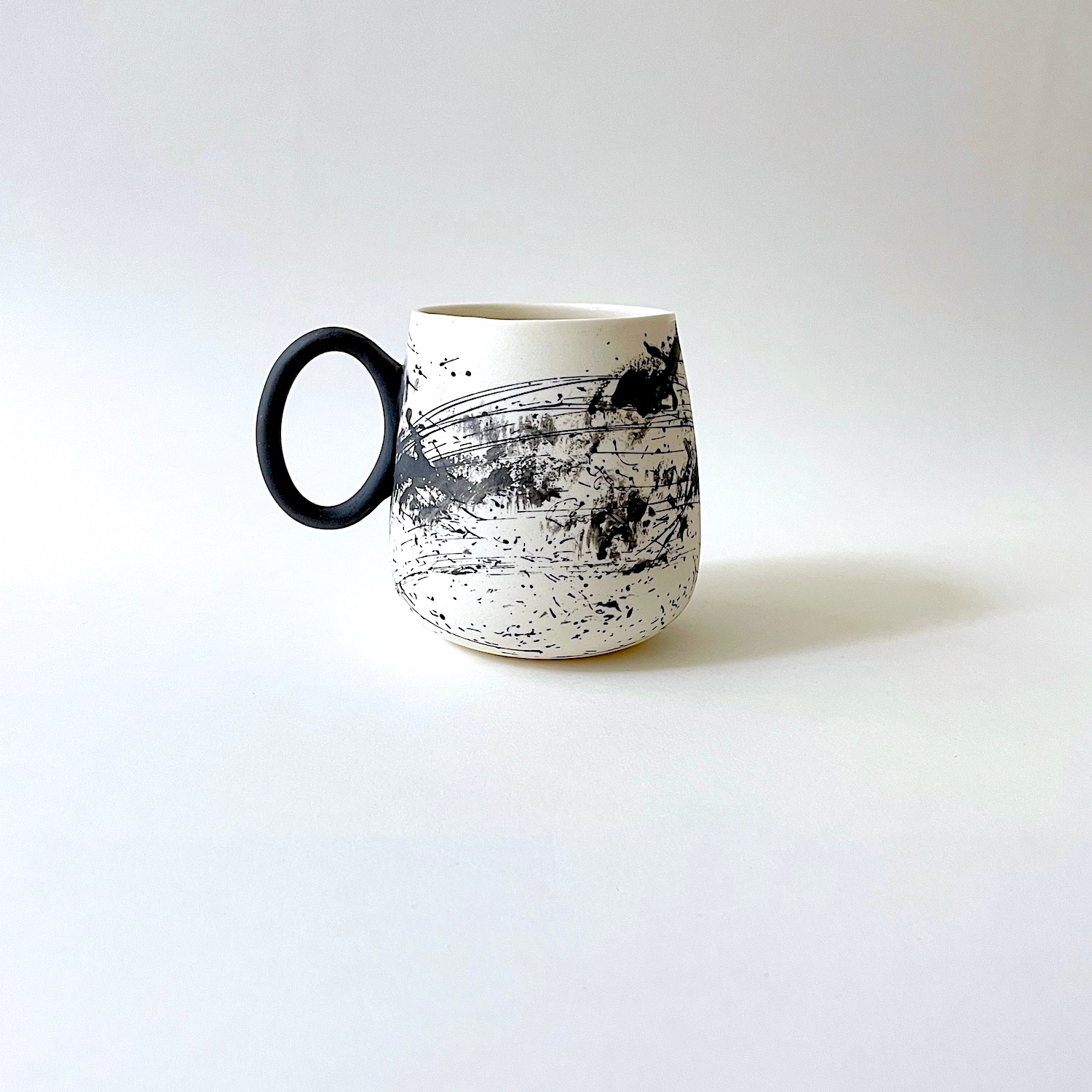 Handmade Porcelain Cosmos Mug With Handle