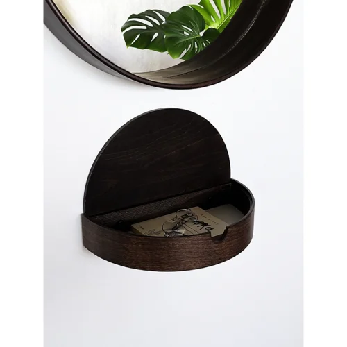 Fagus Wood - Wooden Hallway Keychain Box And Decorative Wall Shelf, Bedside Nightstand With Cover