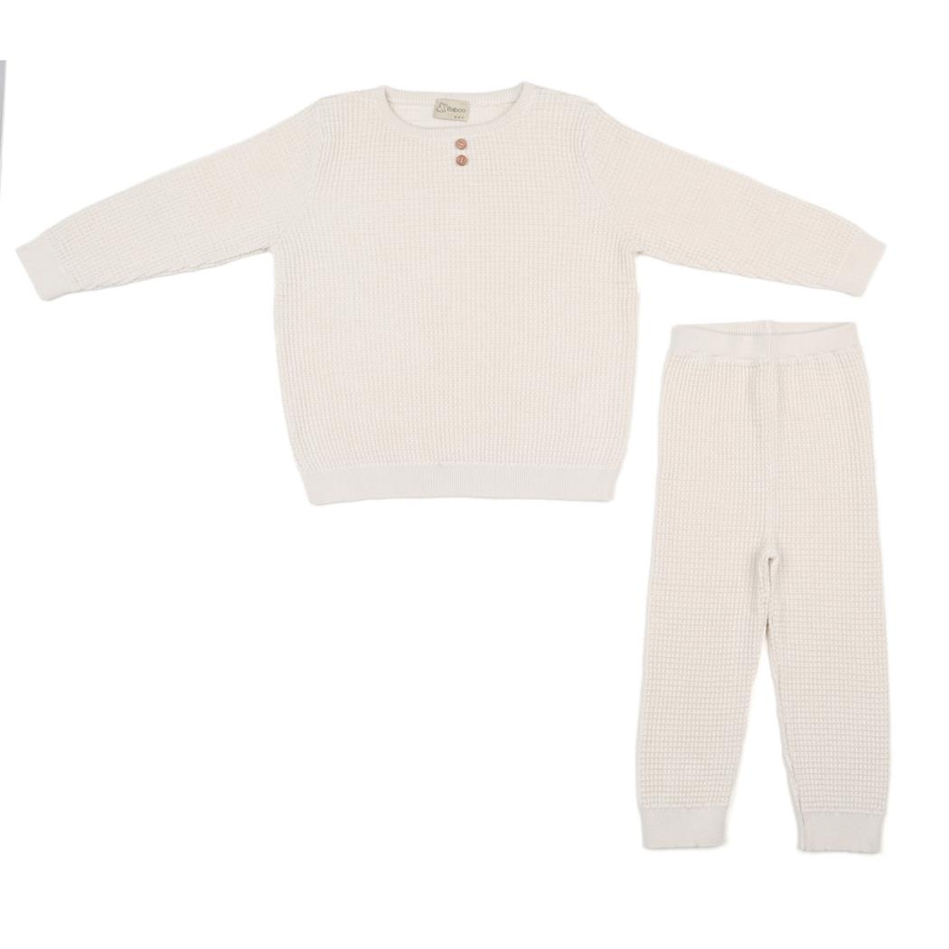 Waffle Organic Cotton Top-bottom Kids Set