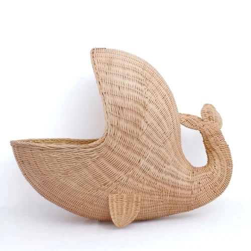 Zoa Collection - Whale Rattan Toy Basket