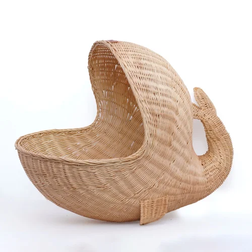 Zoa Collection - Whale Rattan Toy Basket