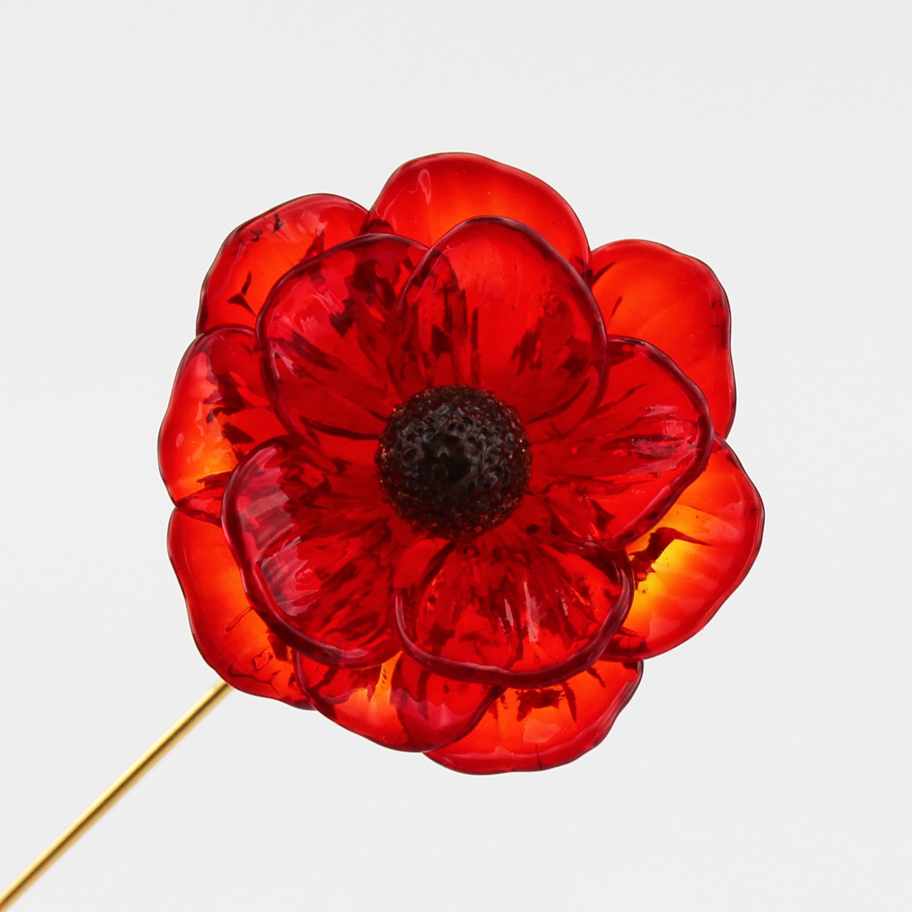 Poppy Flower Brooch Pin