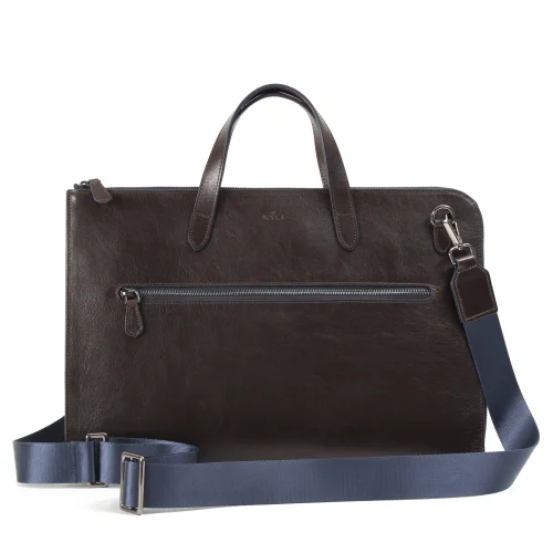 Noula - Leather Laptop Bag With Crossbody Strap