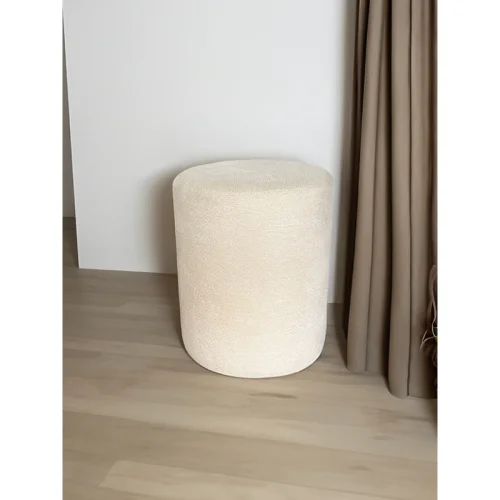 Fagus Wood - Teddy Fabric Cylinder Decorative Pouf