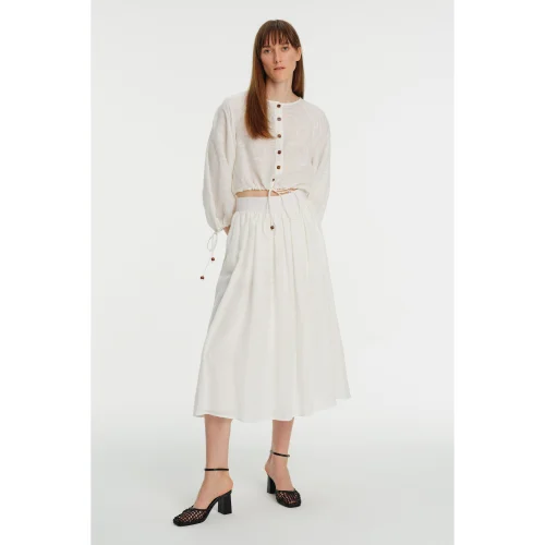 EXQUISE - Cotton Midi Skirt