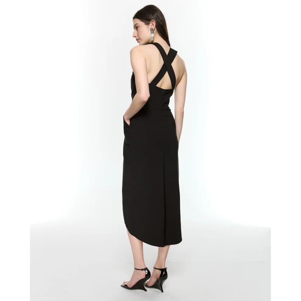 Revolve black midi dress deals
