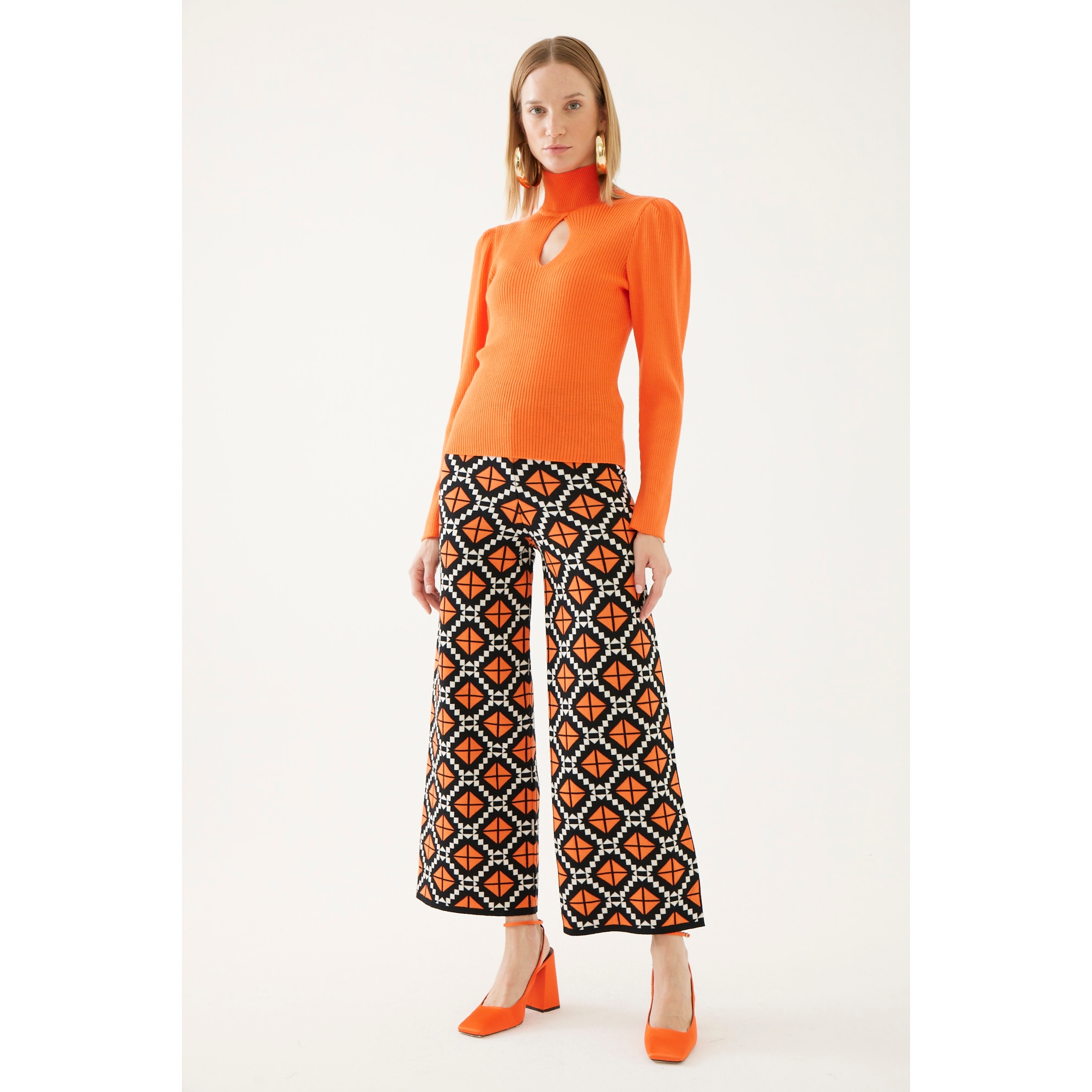 Patterned Knitwear Trousers