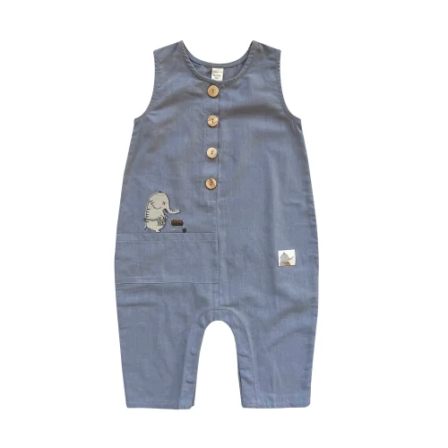 Auntie Me - Organic Dapple Grey Elephant Jumpsuit