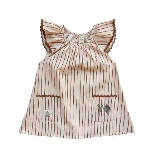 Auntie Me - Organic Striped Asparagus & Artichoke Dress