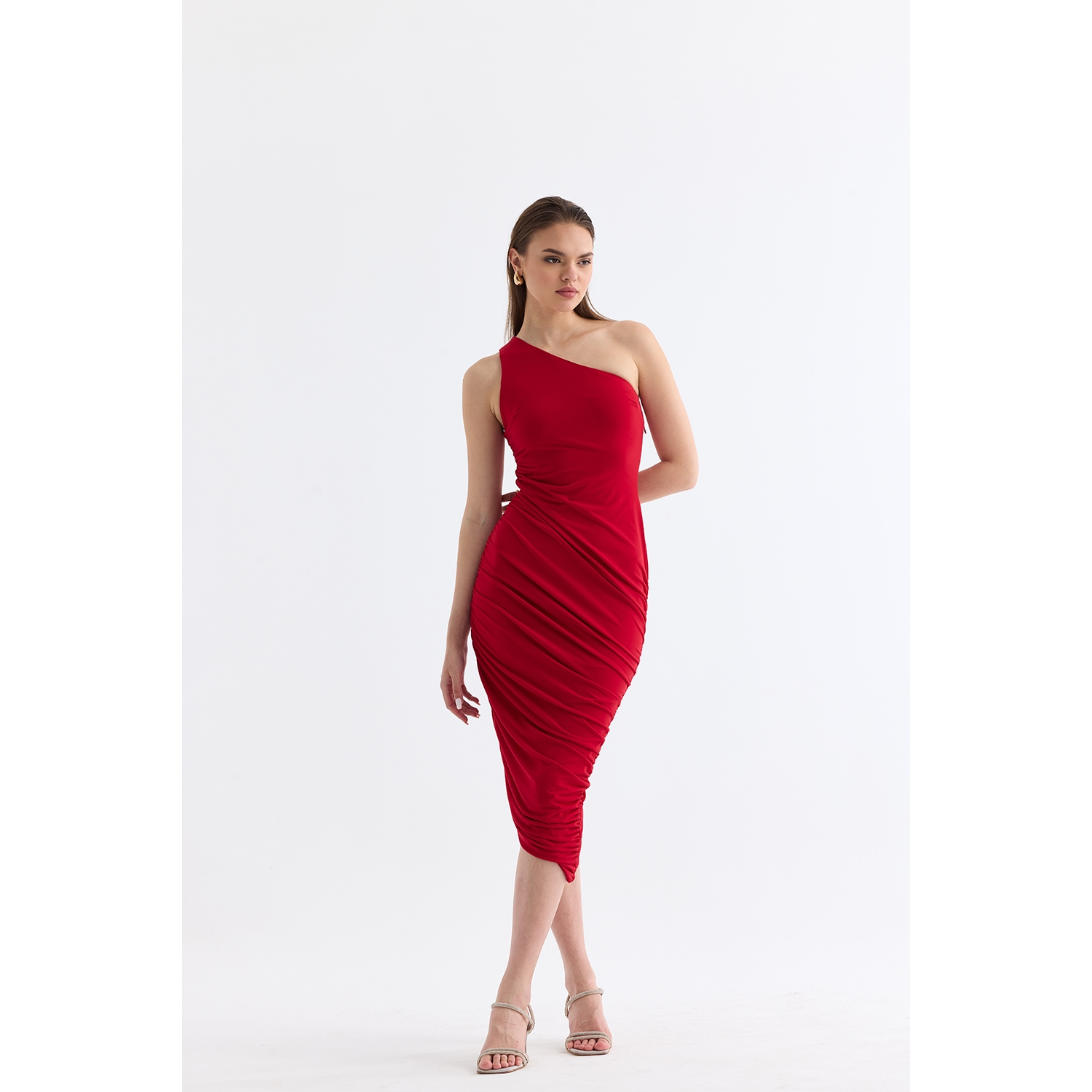 One-shoulder Midi Dress