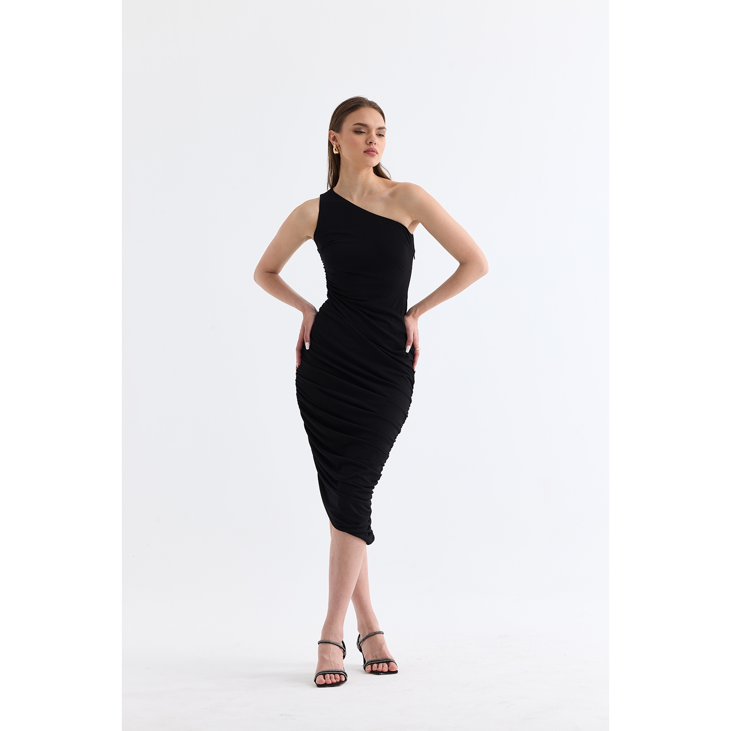 One-shoulder Midi Dress