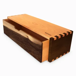 Desna Drawer Mini Cabinet - Multi-purpose Organizer - Stationery Storage Box - Walnut And Hornbeam Wood