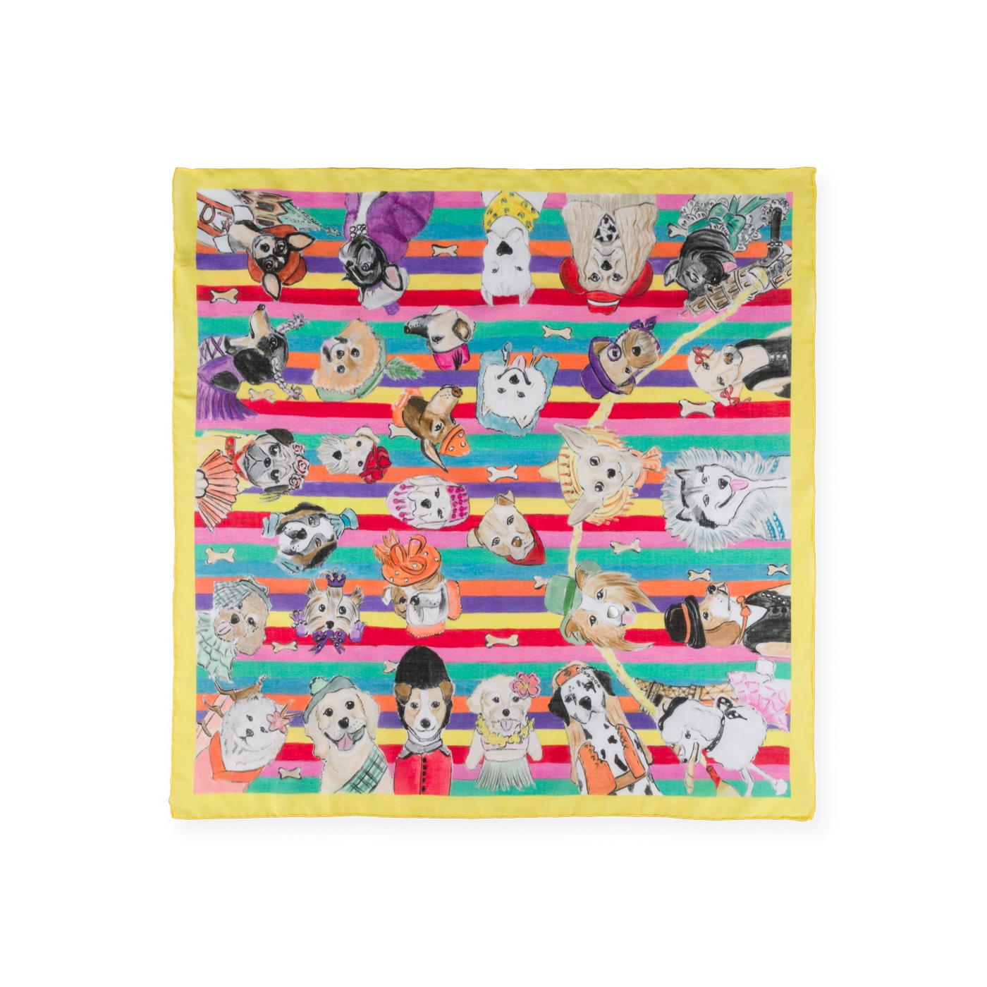 Woof Woof Rainbow Cotton Scarf