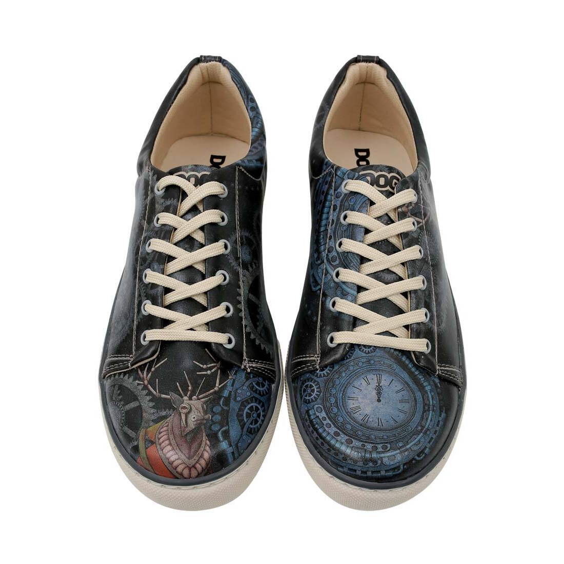 Men Vegan Leather Sneakers - Time's Up Deer Design