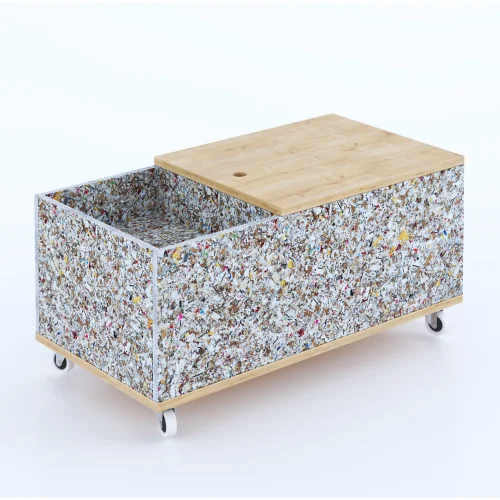 Byda Mobilya - Bettie - Modular Wheeled Medium Coffee Table - Storage Area - Recycling Composite Panel (rcp)