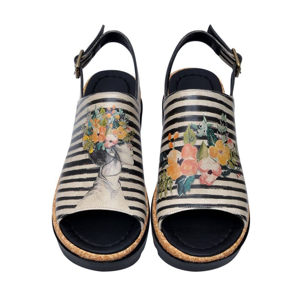 Women Vegan Leather Wedge Sandals - Dreamer Design