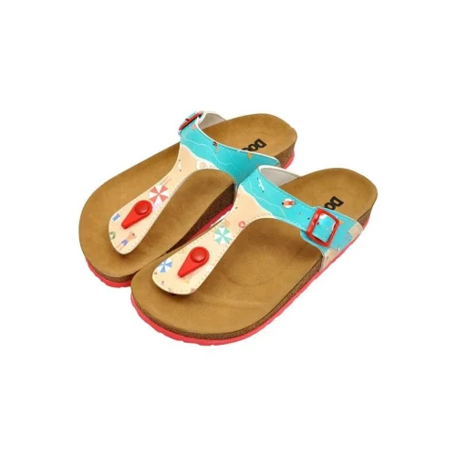 DOGO - Women Vegan Leather Slippers - A Bird's Eye View Of Beach Design