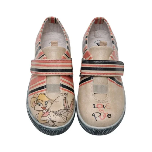 DOGO - Kids Vegan Leather Velcro Sneakers - Warner Bros Love Is Pure Design