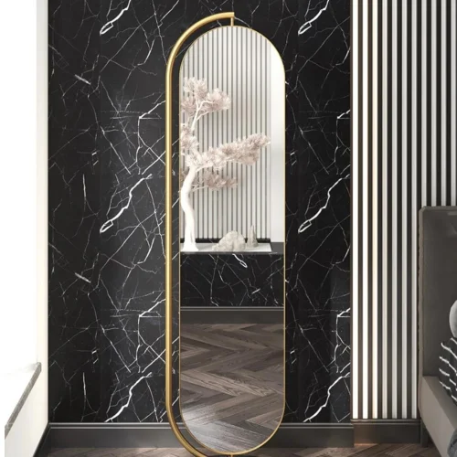 Sohomanje - Metal Marble Accent Mirror