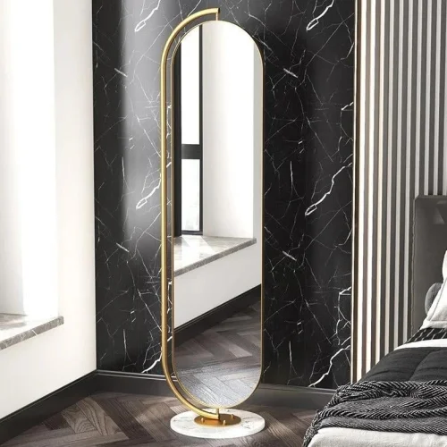 Sohomanje - Metal Marble Accent Mirror