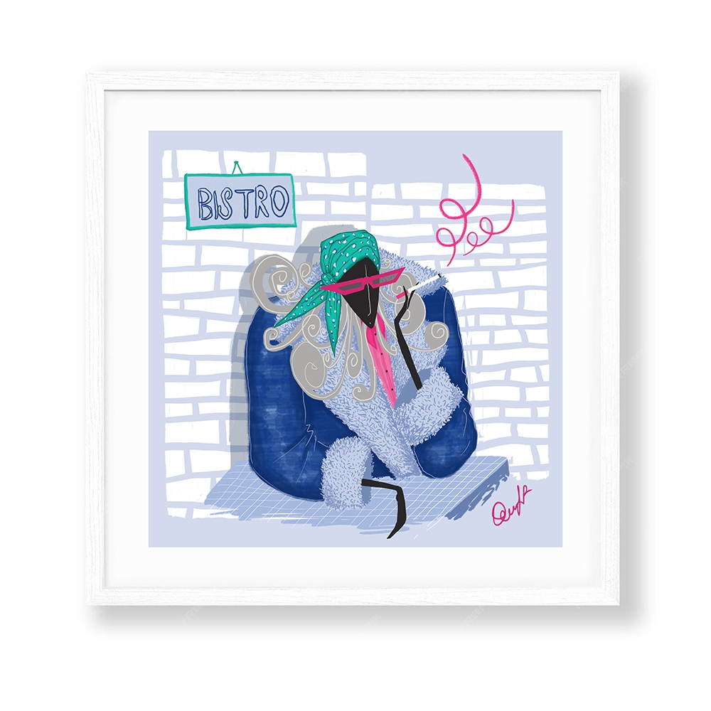 Framed 'bistro' Themed Illustration