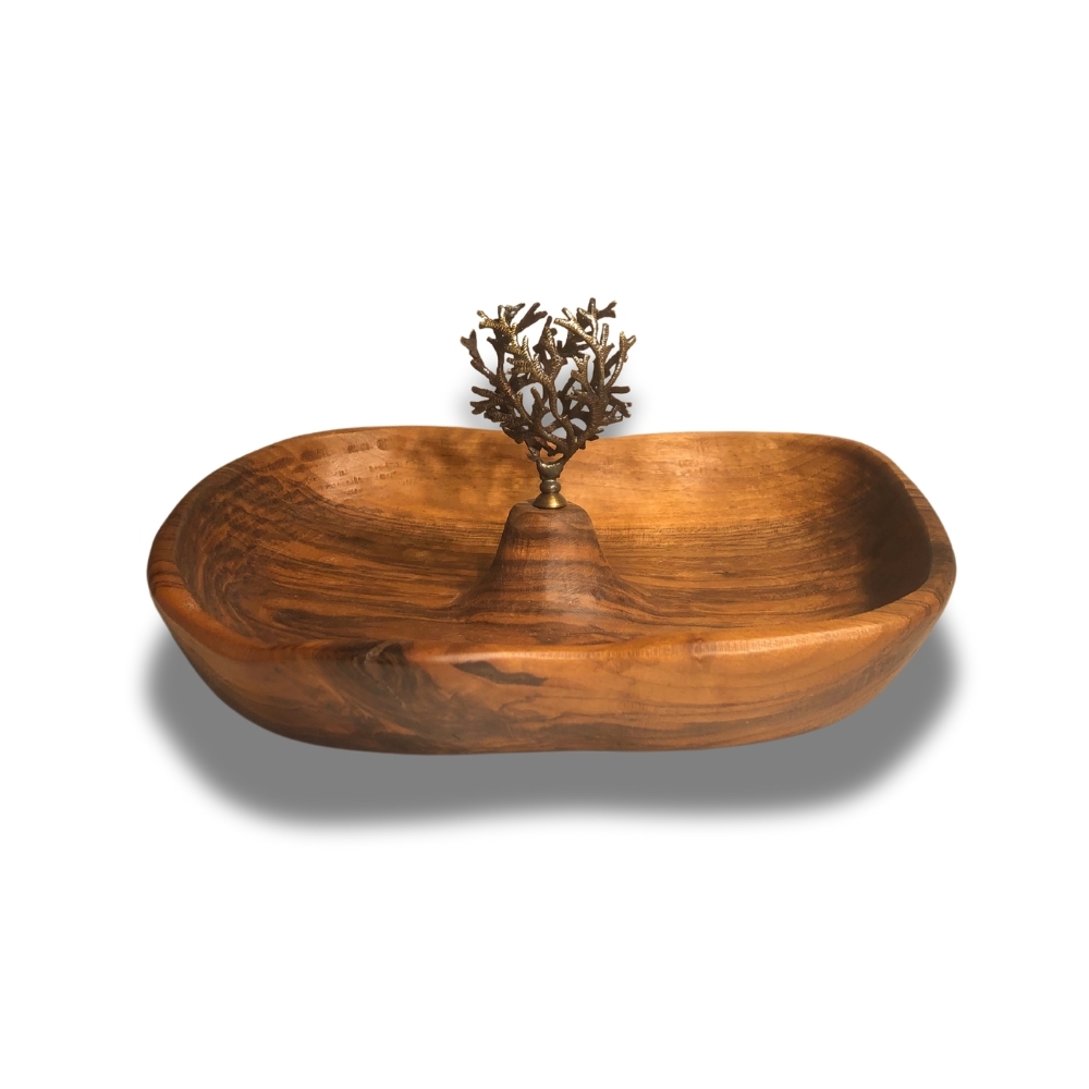 Wooden Hand Carved Snack Bowl, Fruit Bowl Presentation Product