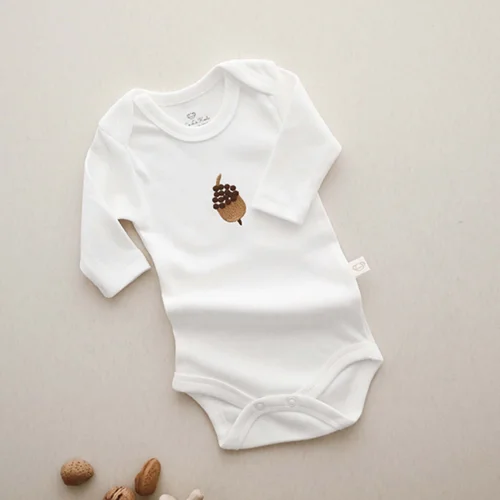 OhLaLaKoala - Long-sleeve Embroidered Snap-button Bodysuit 3-piece