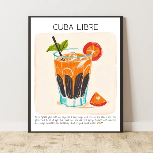 Muff Atelier - Cuba Libre Cocktail Art Print Poster