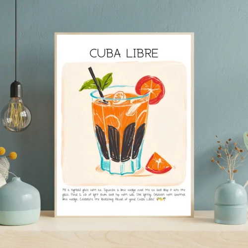 Muff Atelier - Cuba Libre Cocktail Art Print Poster