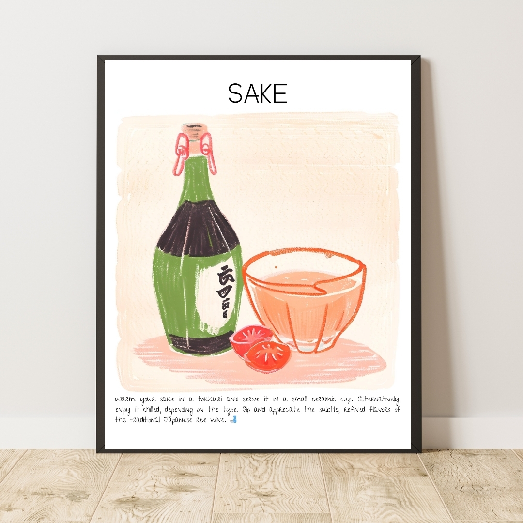 Sake No:2 Cocktail Art Print Poster Tasarım