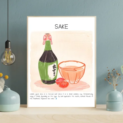 Muff Atelier - Sake No:2 Cocktail Art Print Poster