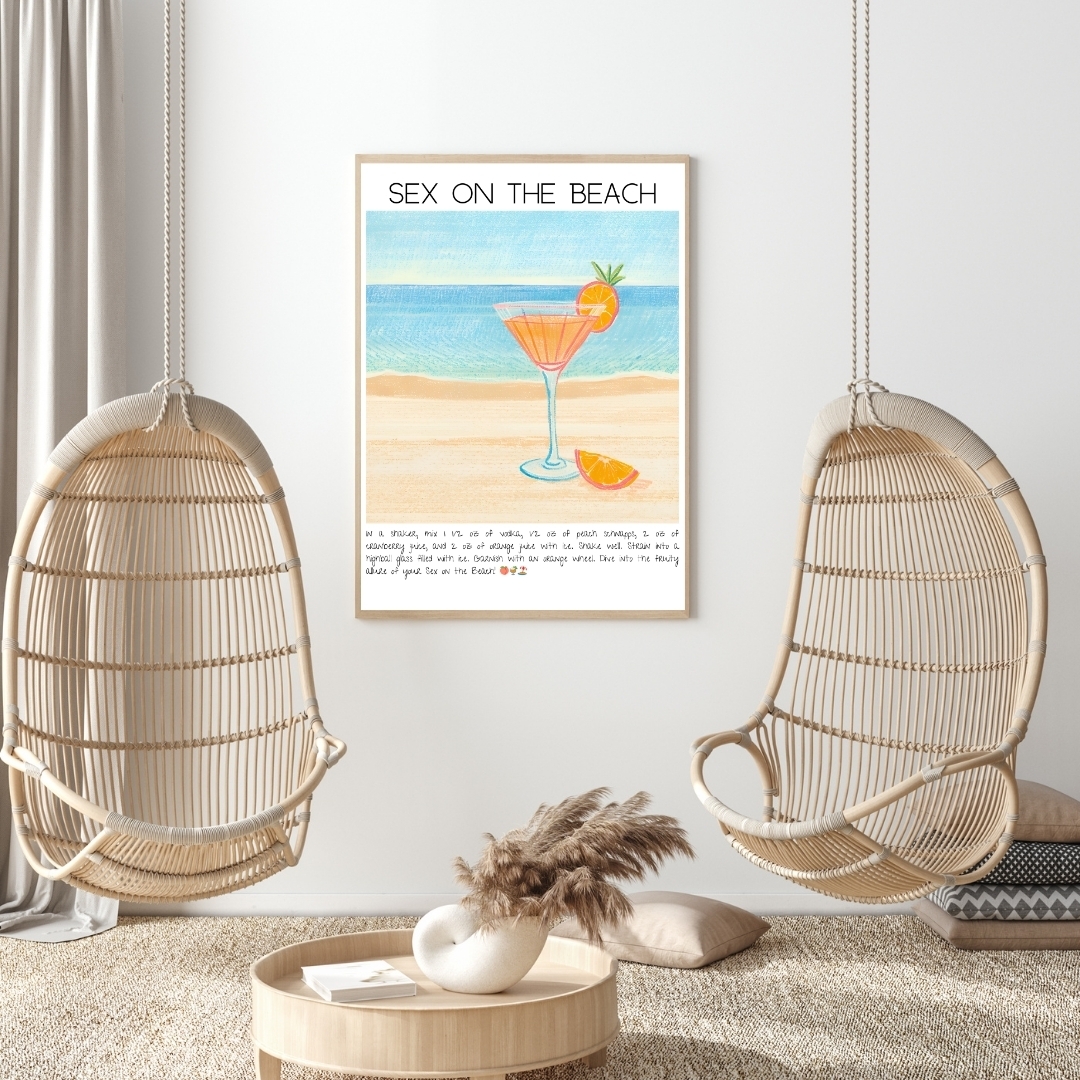 Muff Atelier A4 Sex On The Beach Cocktail Art Print Poster  