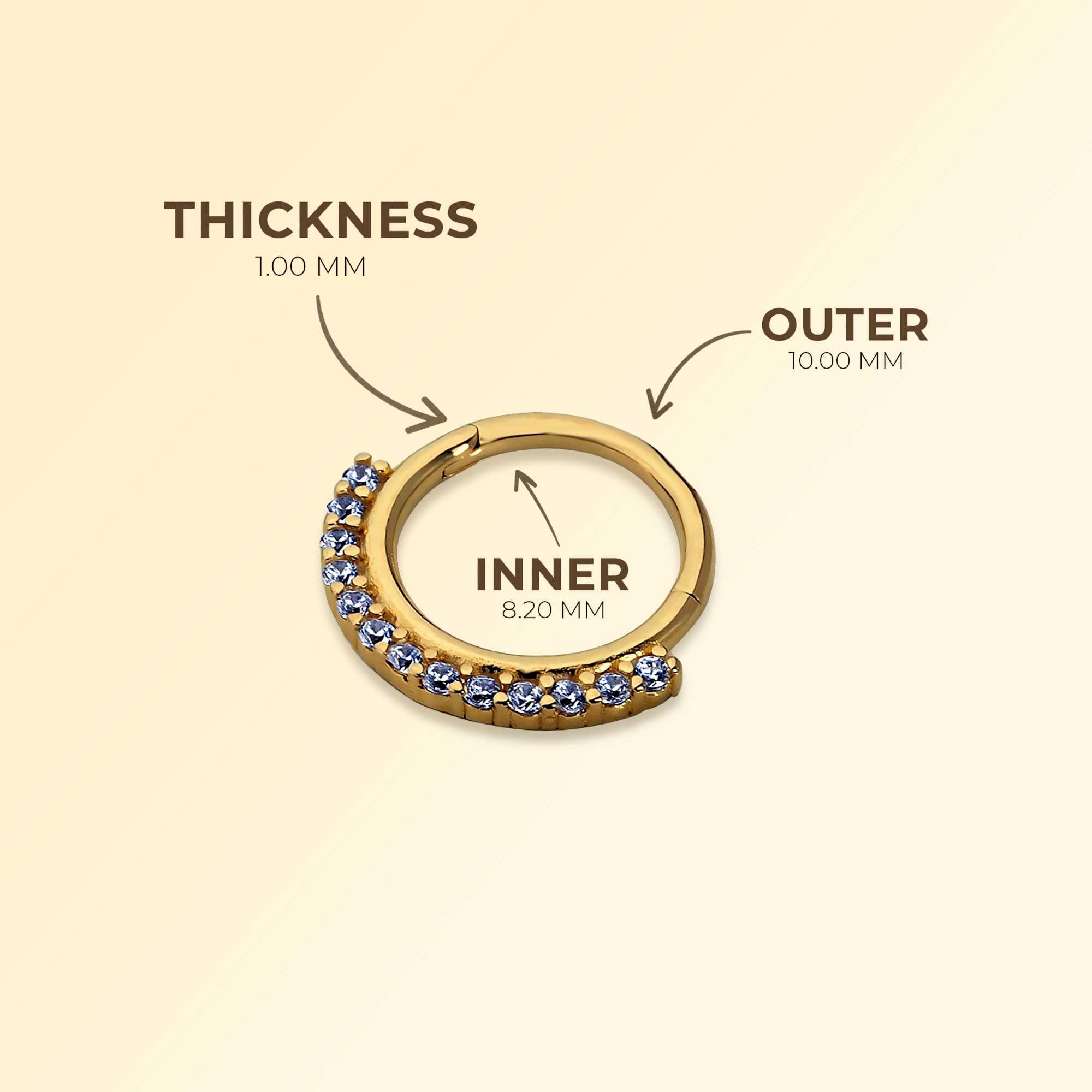 Elyssa Jewelry - Single Row Stone Helix Piercing | hipicon