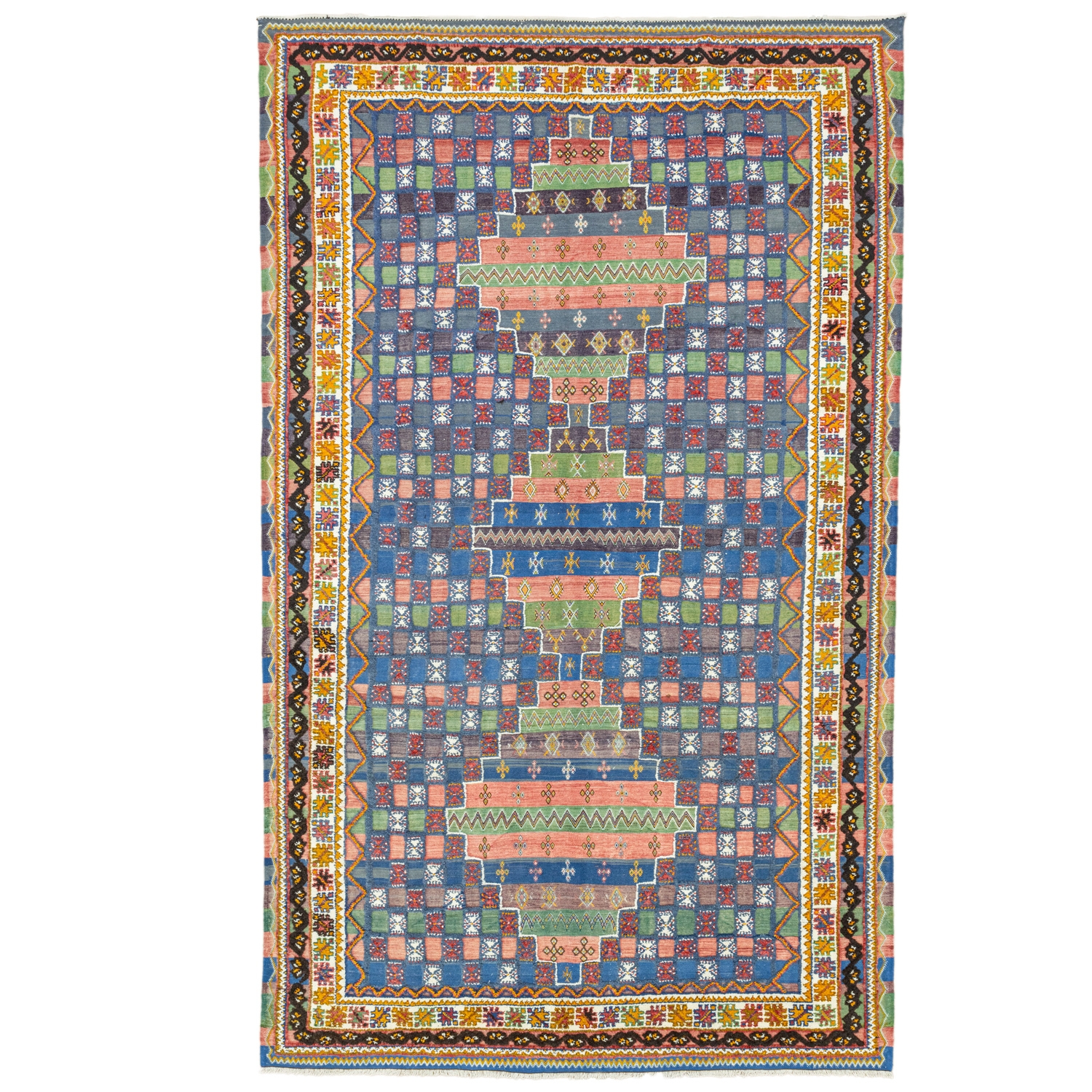 Rabat Geometrik Desenli Fas Halı Kilim 205x344 Cm