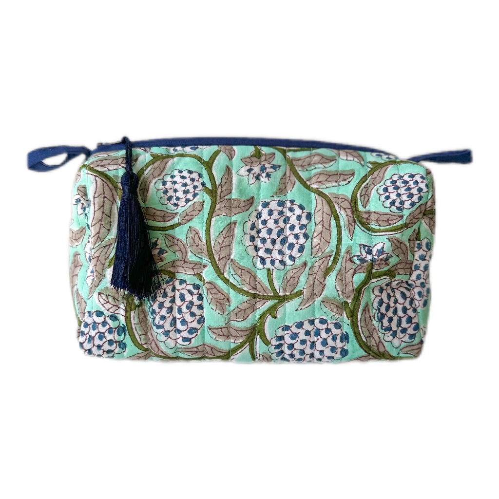 Berry Quilted Makeup Bag