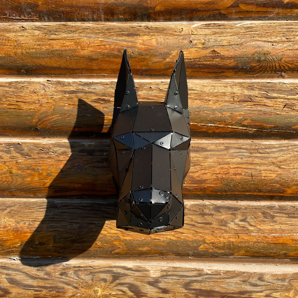 Metal Doberman Wall Sculpture