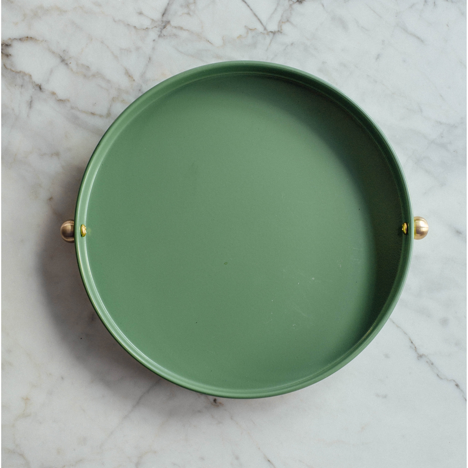 Colorful Metal Tray With Brass Handle