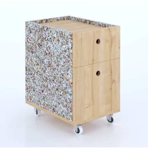 Byda Mobilya - Zeyy - Modular 2 Drawer Wheeled Section - Recycle Composite Panel (rcp)