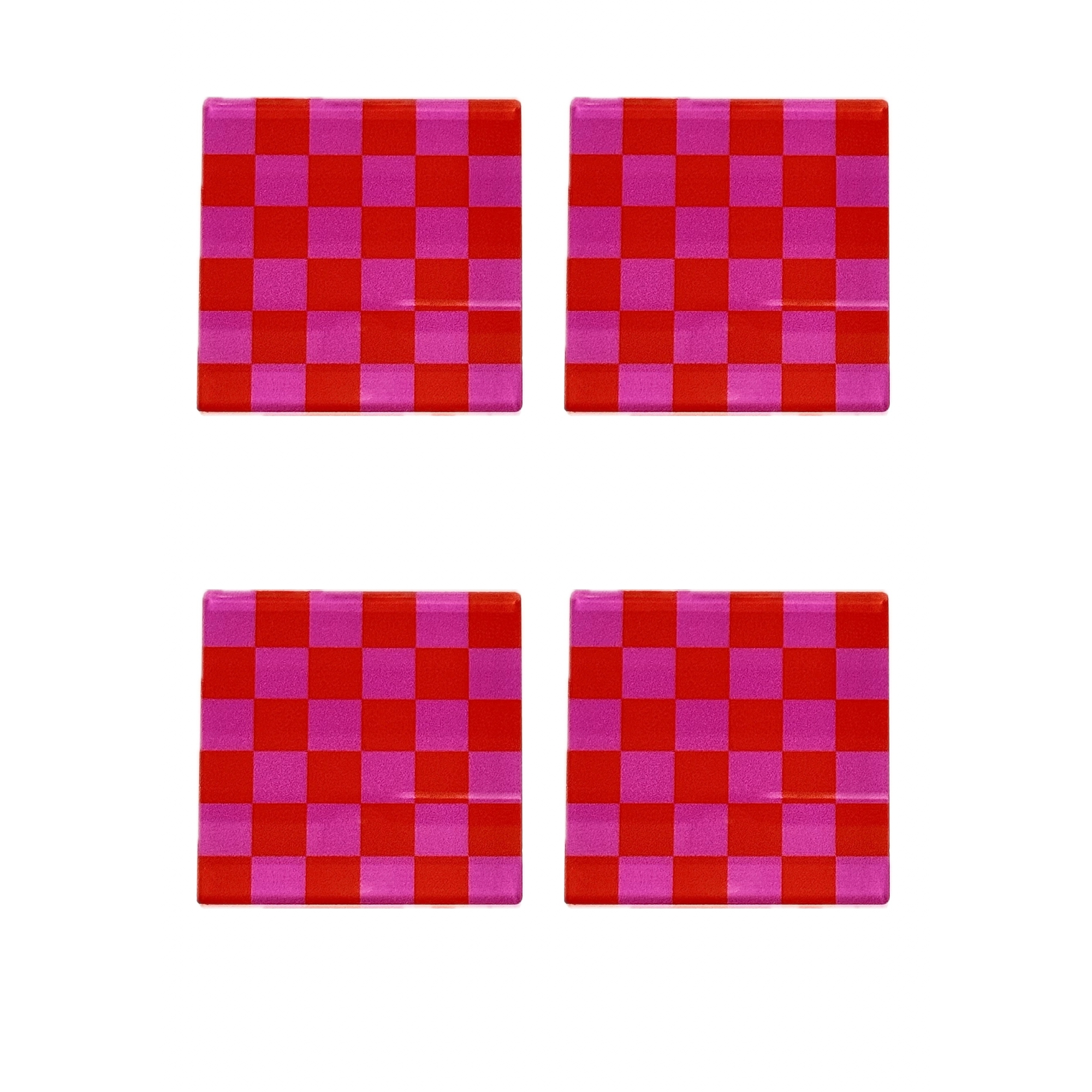 Retro Checkerboard Bardak Altlığı