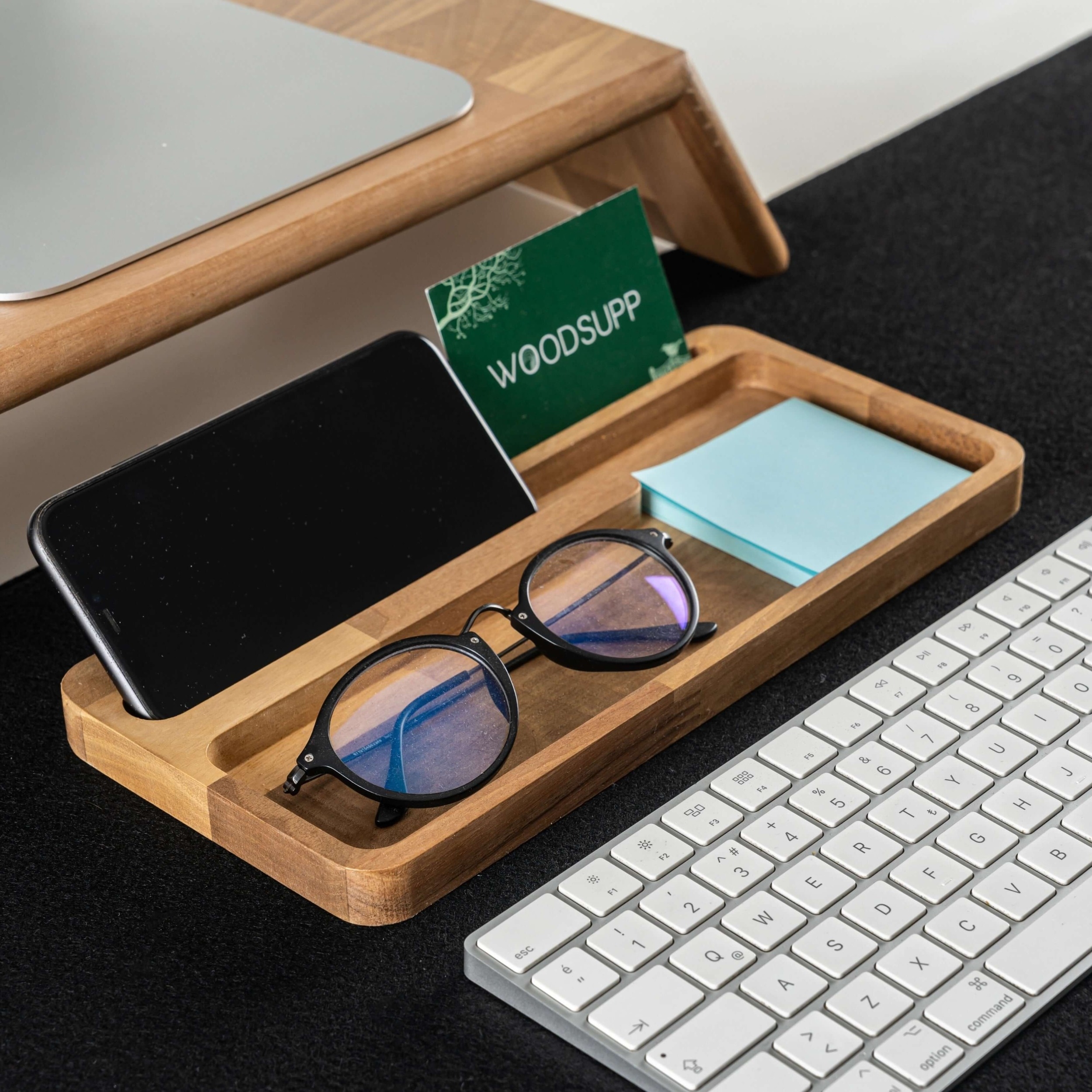 Yona Wooden Desktop Office Organizer & Phone Holder