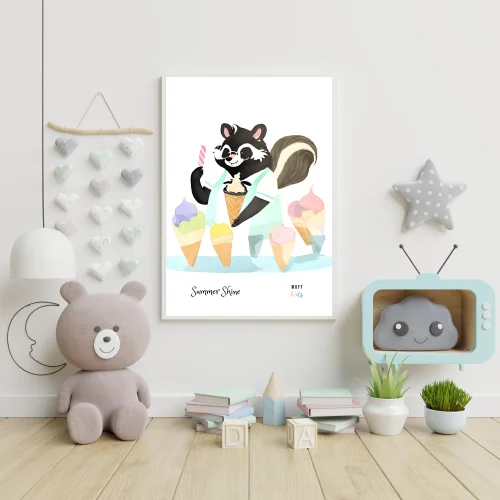 Muff Kids - Speedy Animals Art Work Design Poster For Kids No:10