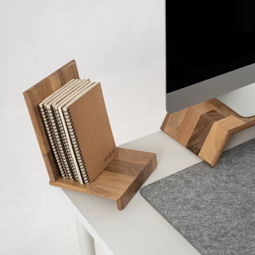 WoodsUpp - Stek Desktop Wooden Book & Notebook Holder